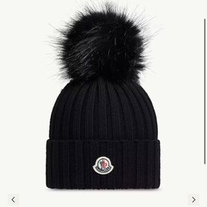 Wool Beanie with Fur Pom Pom